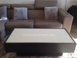 Dessus de table basse en verre trempe laque