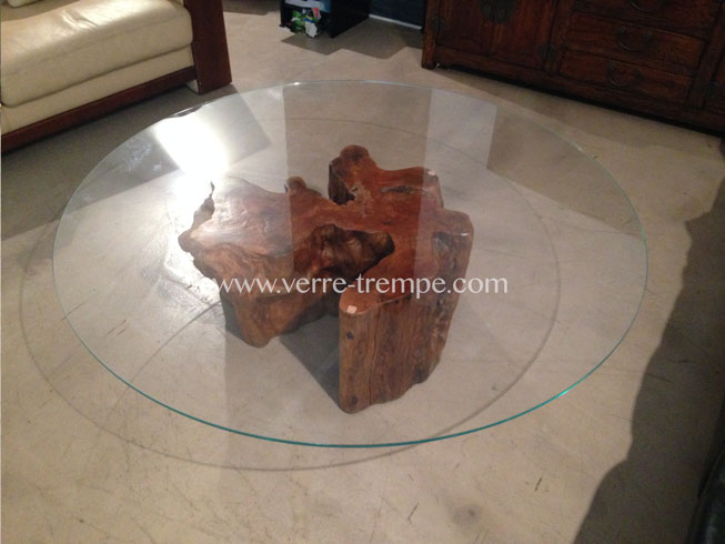 Plateau de table sur mesure - Verre clair trempé